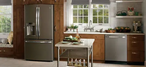 Modern kitchen with appliances for rebate offers