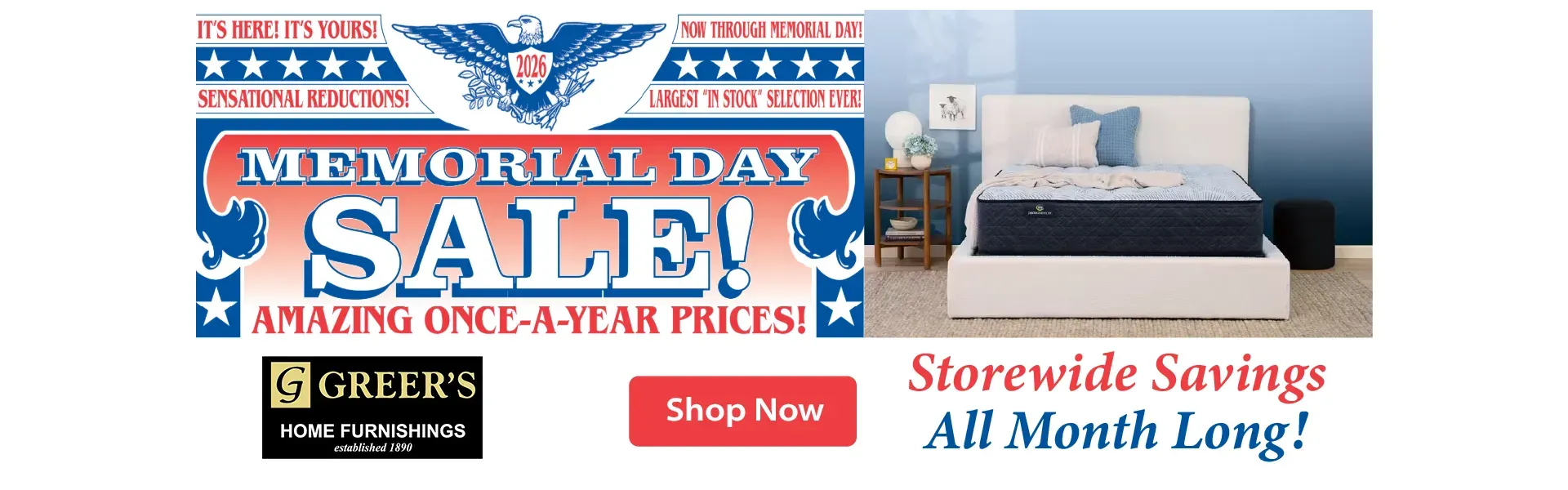 Memorial Day Savings Like Never Before! Once-A-Year Prices!