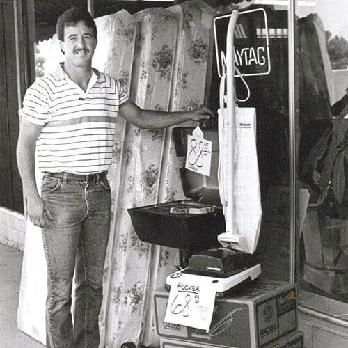 Image of the the owner of Harris in black & white