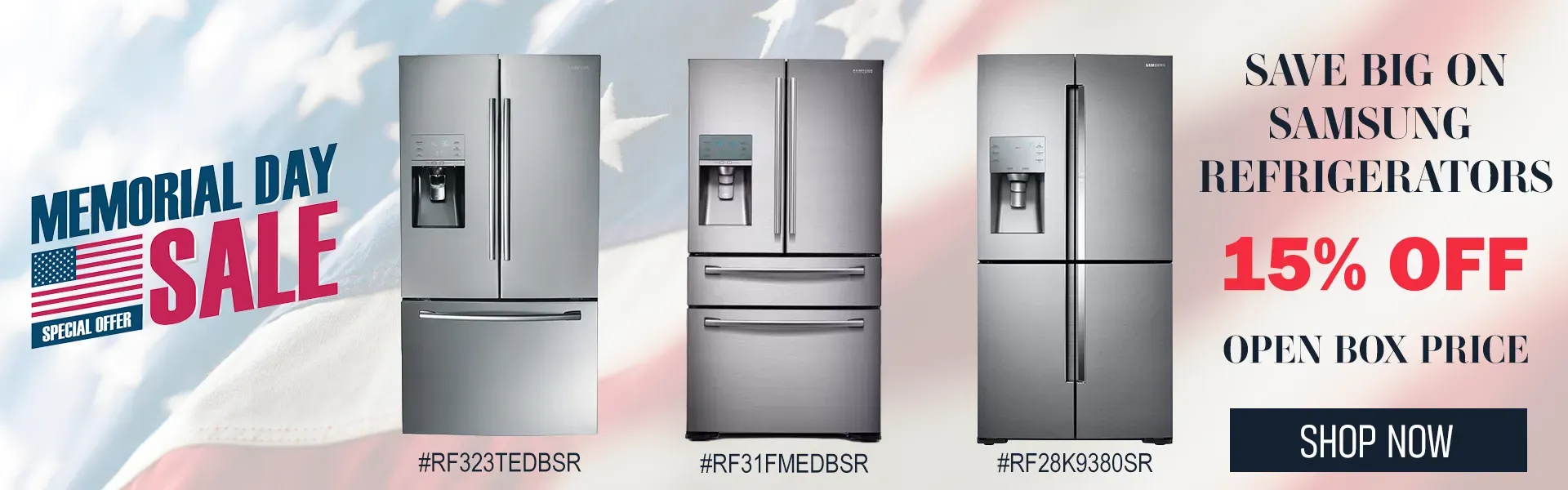 Memorial Day Sale on Open Box Samsund Refrigerators