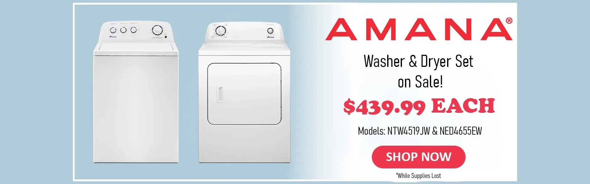 Amana Washer & Dryer Set on Sale