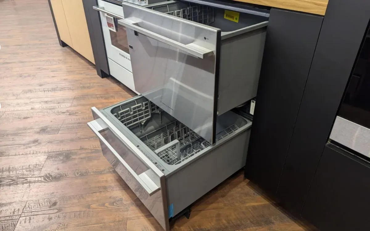 Fisher & Paykal DD24DV2T9N Double Drawer Dishwasher with the door open