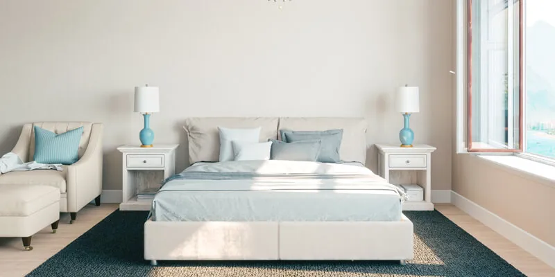 Bedroom with mattress and decor