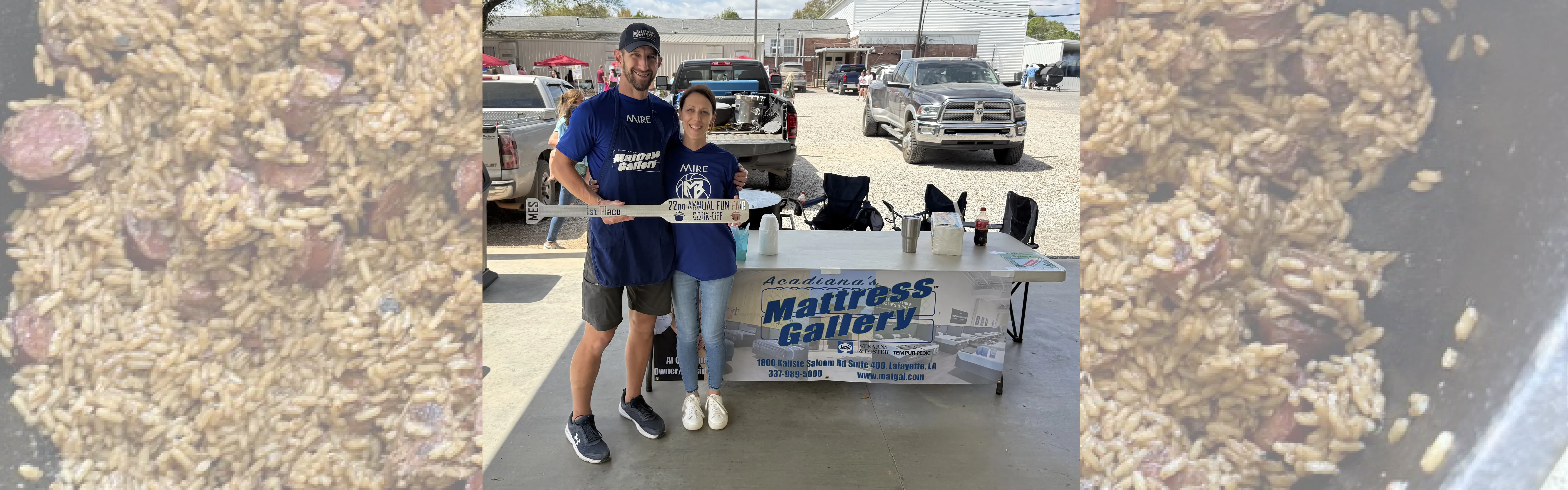 Team MatGal took 1st PLACE in the Mire Elementary Fun Fair jambalaya cook off! 