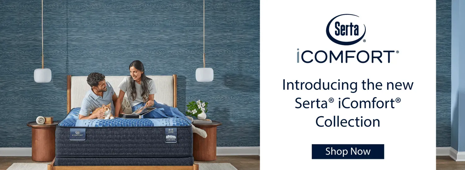 Serta Icomfort banner. Introducing new Serta Icomfort collection. Shop Now
