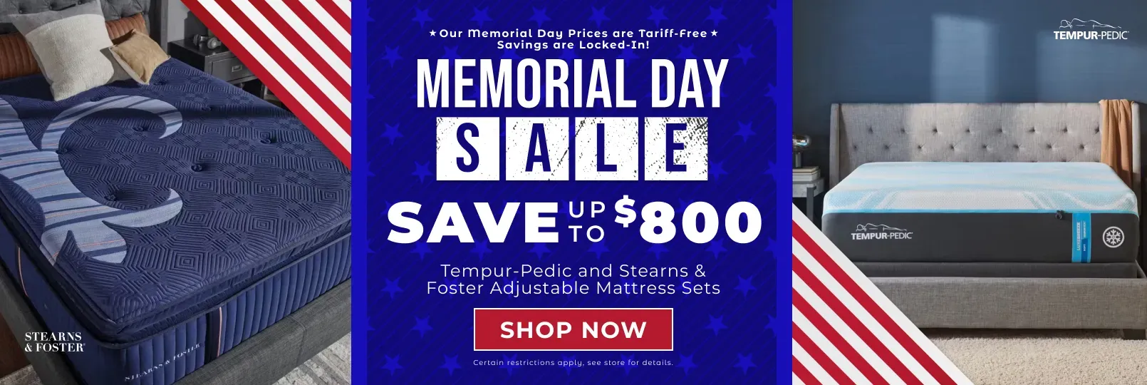 Memorial Day Sale Tempur & Stearns 