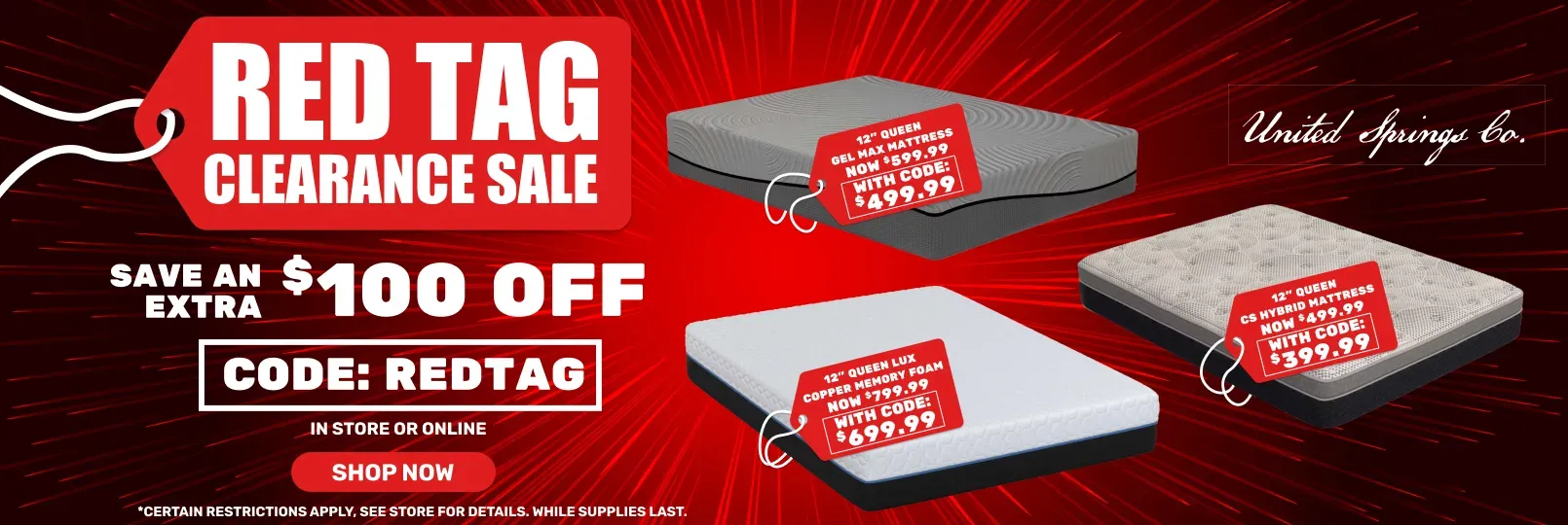 Red Tag Clearance 100 Off Coupon 