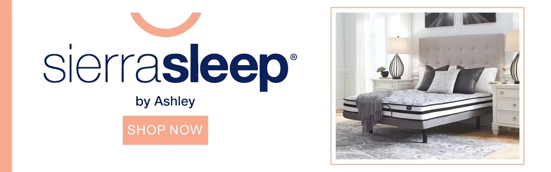 Sierra Sleep by Ashley Promo Banner with Image of Bed
