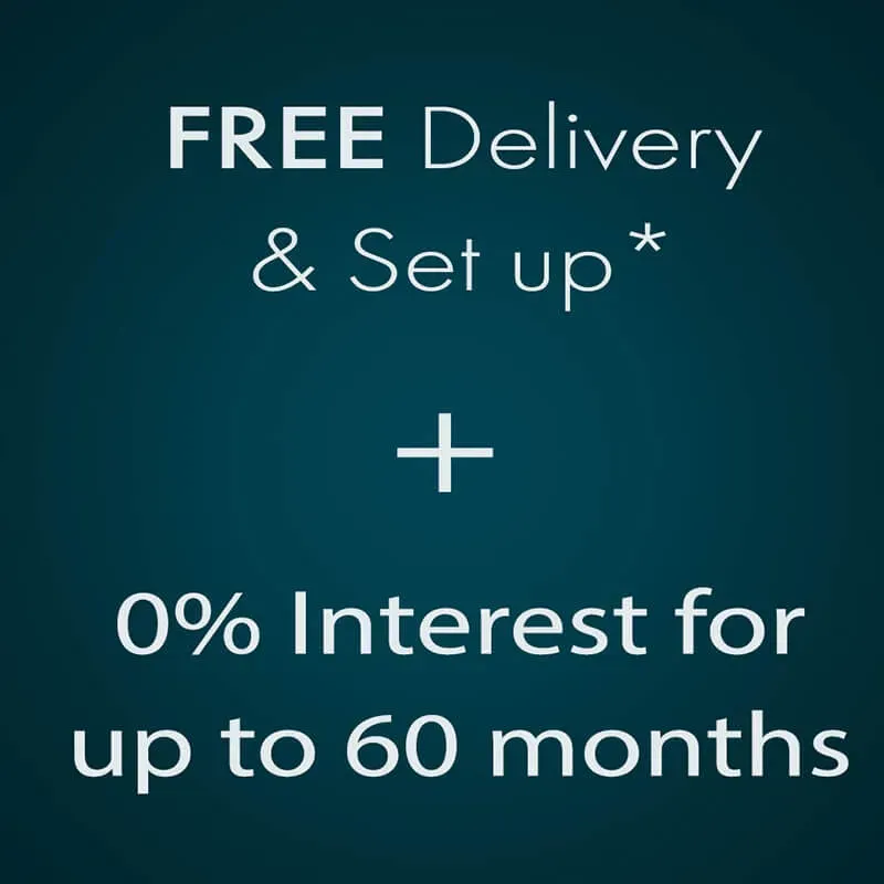 Free delivery & set up + 0% interest