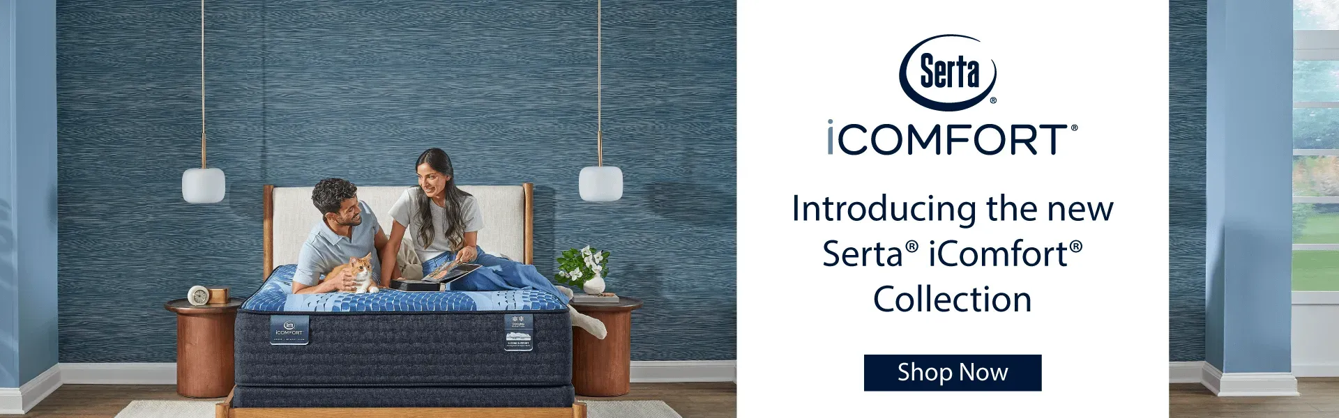 Serta Icomfort banner. Introducing new Serta Icomfort collection. Shop Now