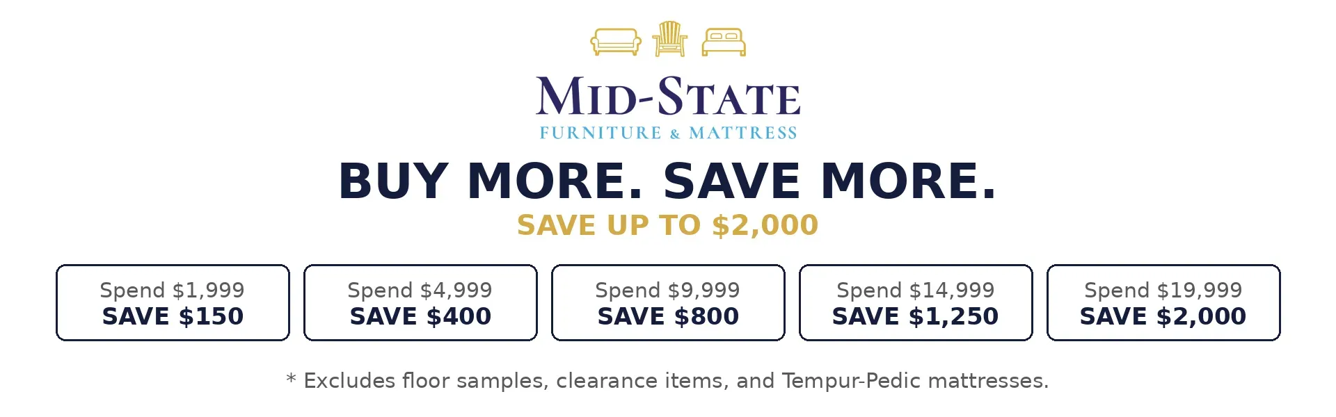 Buy More, Save More at Mid State Furniture and Mattress