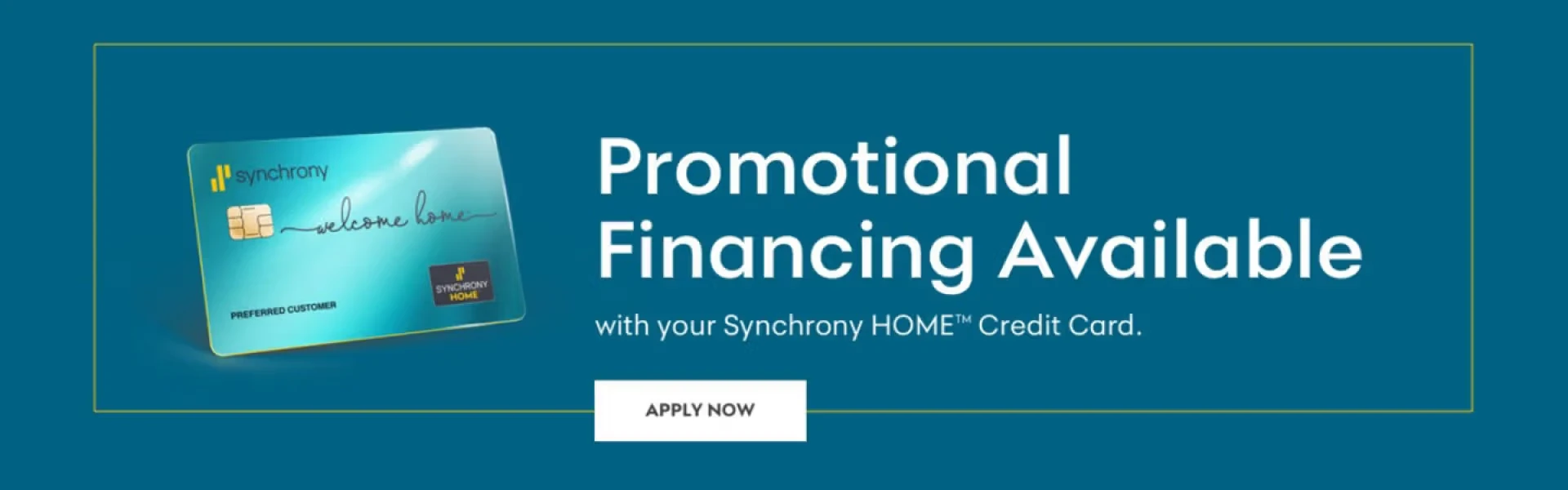 Promotional financing available banner
