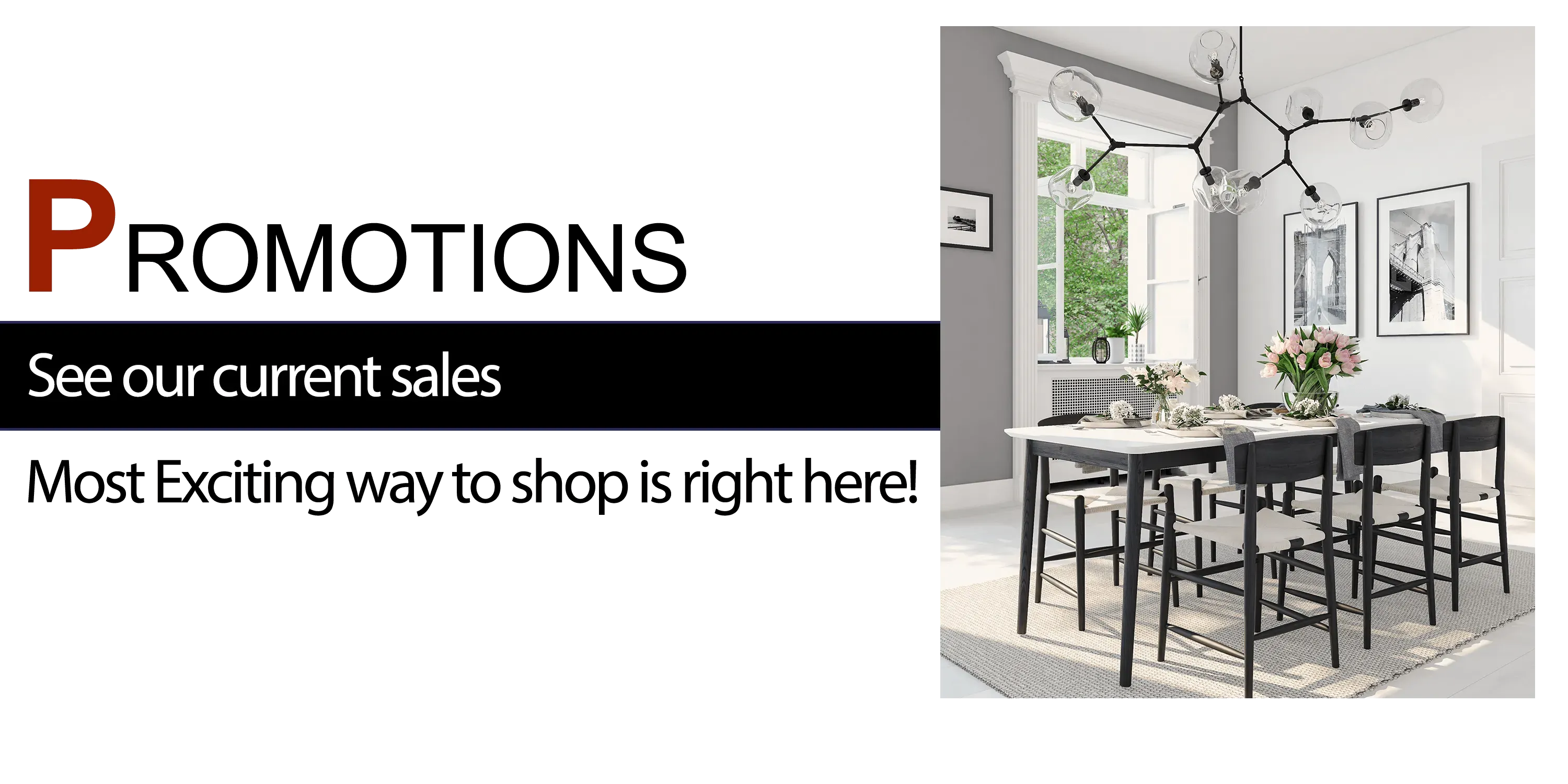 Promotions graphic for current furniture sales