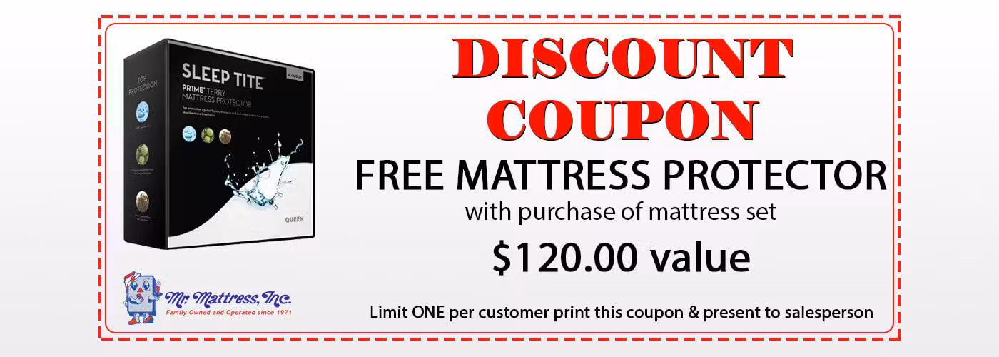 FREE MATTRESS PROTECTOR with purchase of mattress set