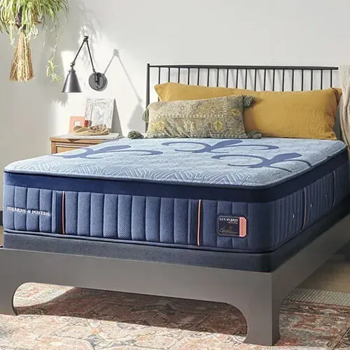 Comfortable mattress on bed