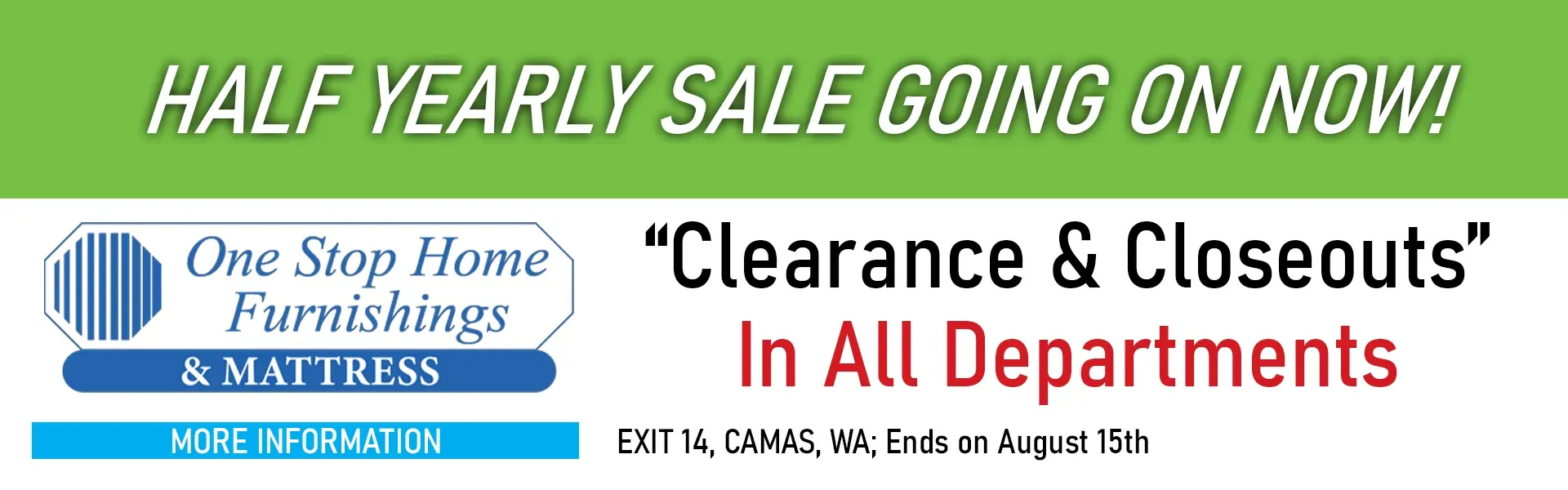 Promo Banner for One Stop's Half Yearly Sale going on now.