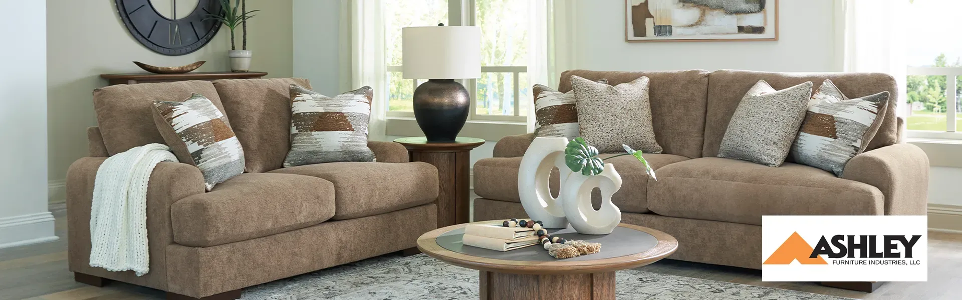 Ashley Furniture banner. Shop now.