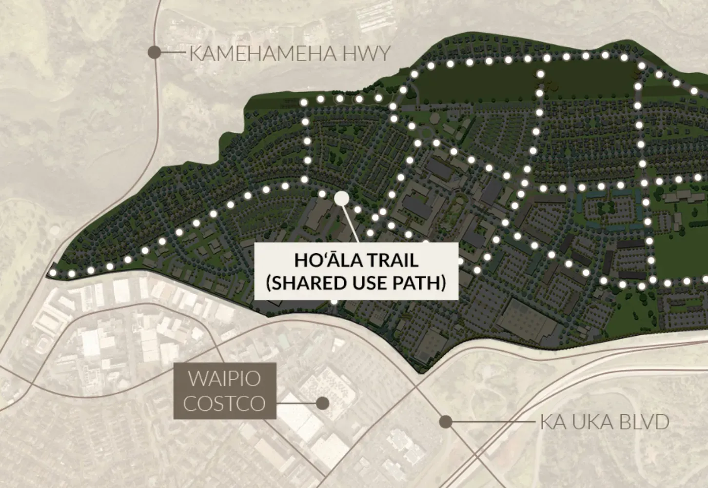 Koa Ridge Hoʻala Trail site plan Central Oahu master-planned community map