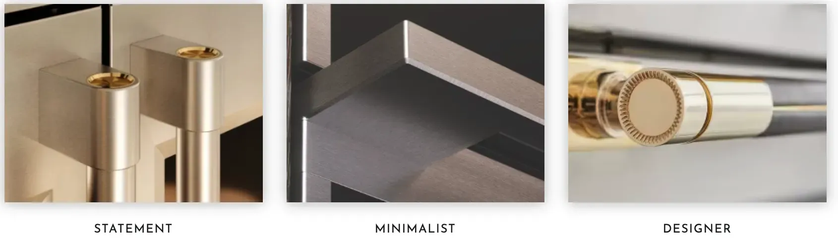 Monogram Statement, Minimalist, and Designer hardware collections