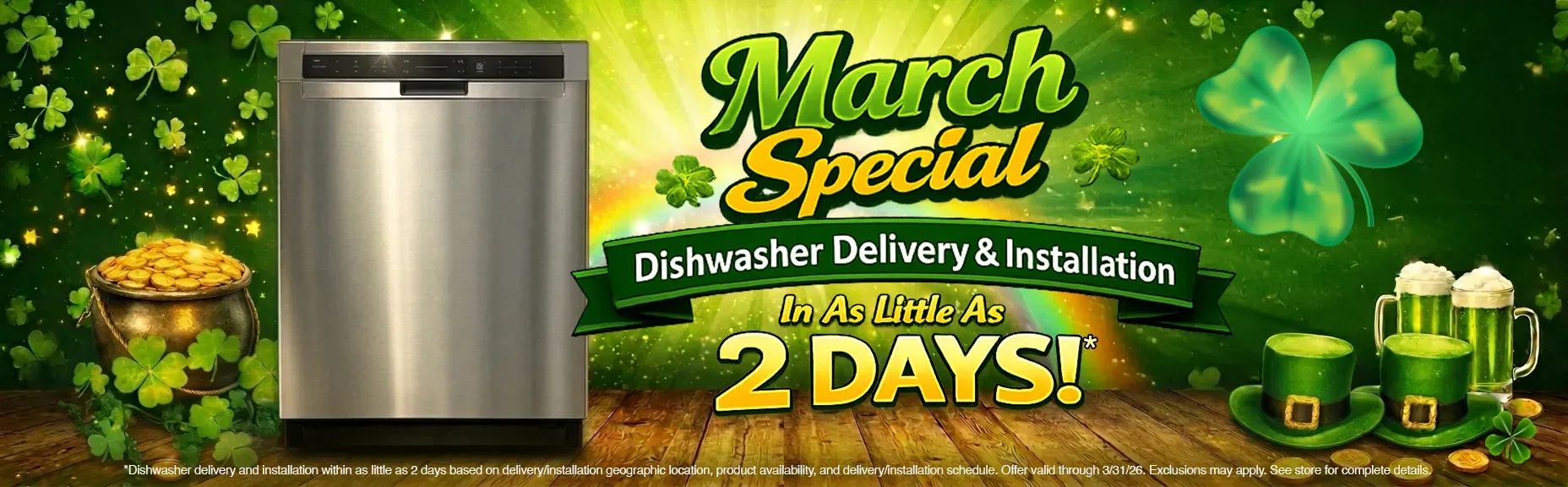 March Dishwasher Installation Special