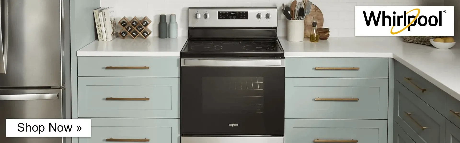 Whirlpool banner, Shop now.
