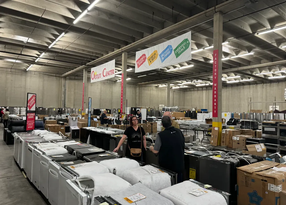 Queen City outlet warehouse full of appliances for sale