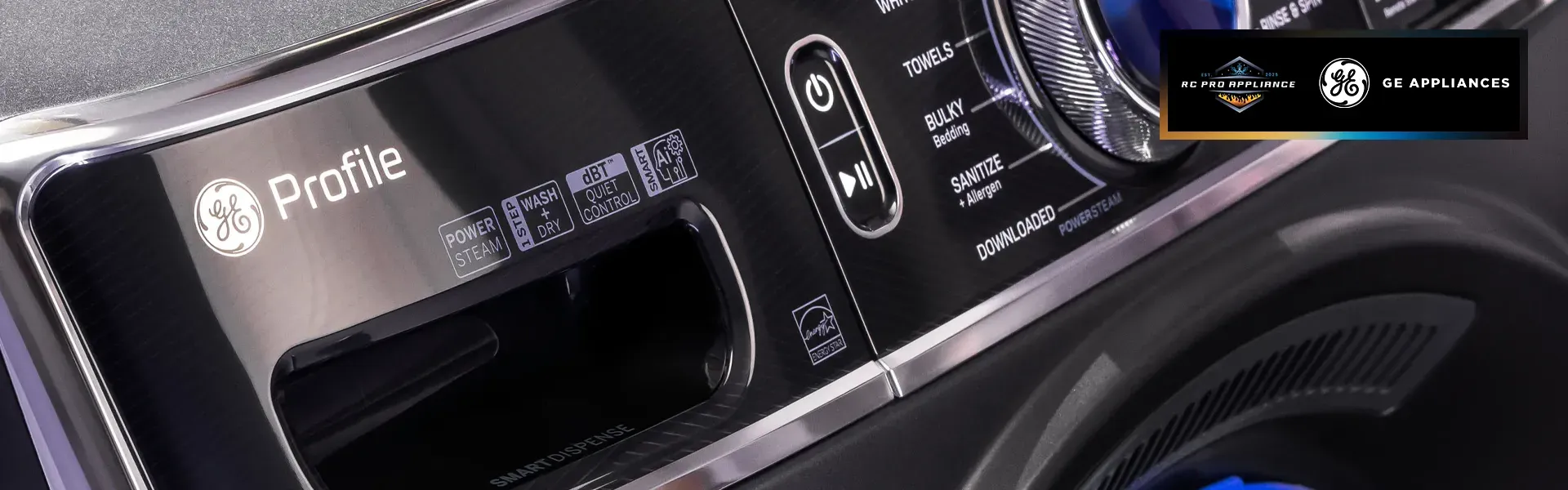 Close Up of the Control Panels for A GE Profile Appliance