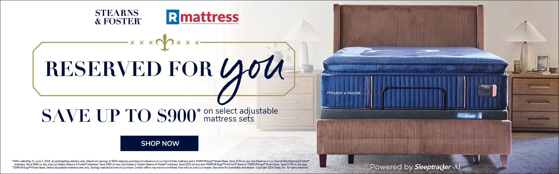 Stearns & Foster Memorial Day Sale - Save up to $900 at RMattress in Los Angeles California