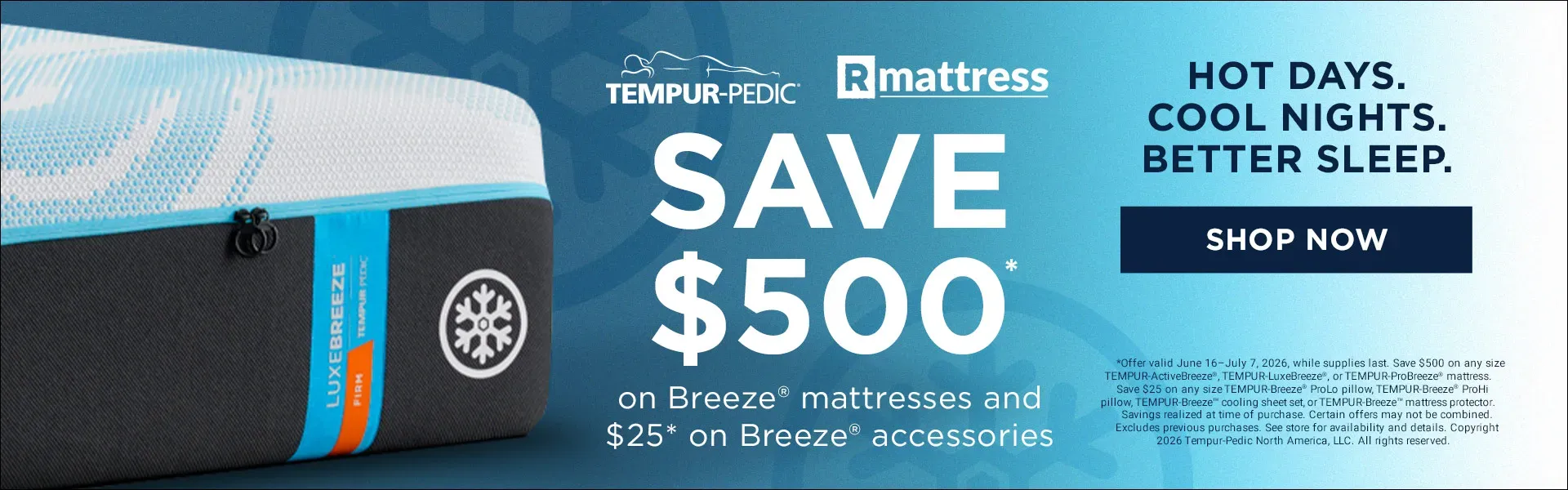 Tempur-Pedic 4 of July Savings - Save up to $500 at RMattress in Los Angeles California