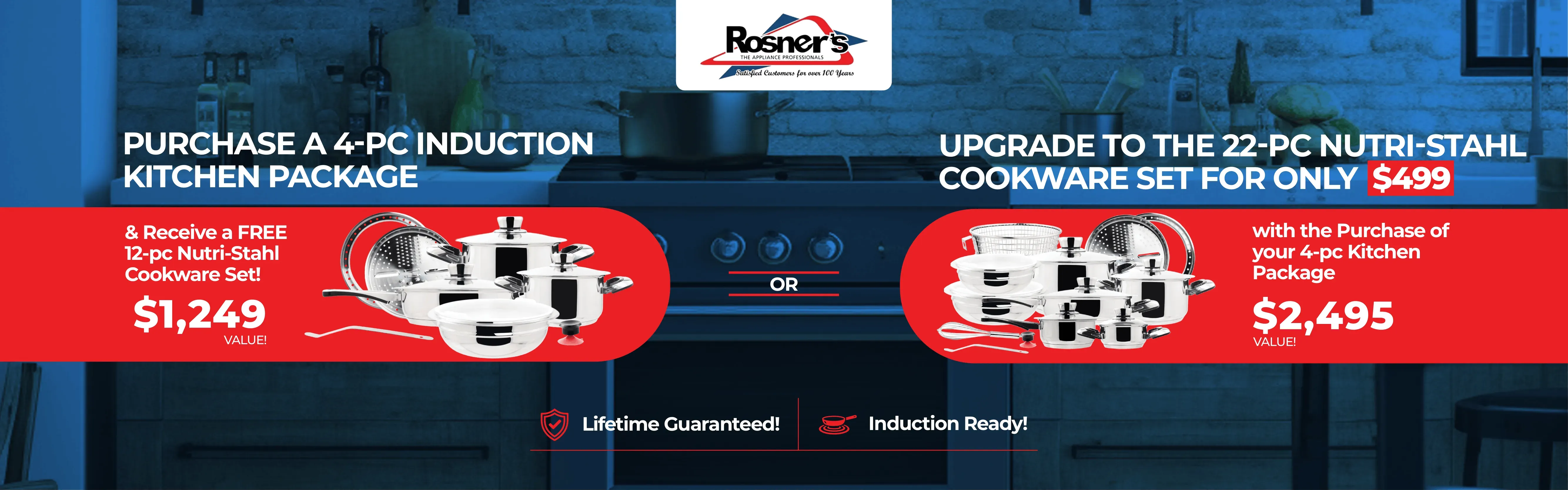 FREE 12 Piece Induction Cookware Set with Purchase of 4 piece Induction Kitchen Package