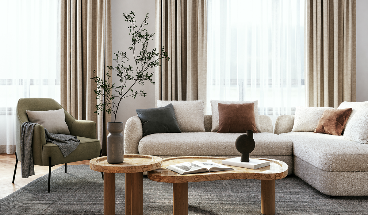Modern living room furniture setup