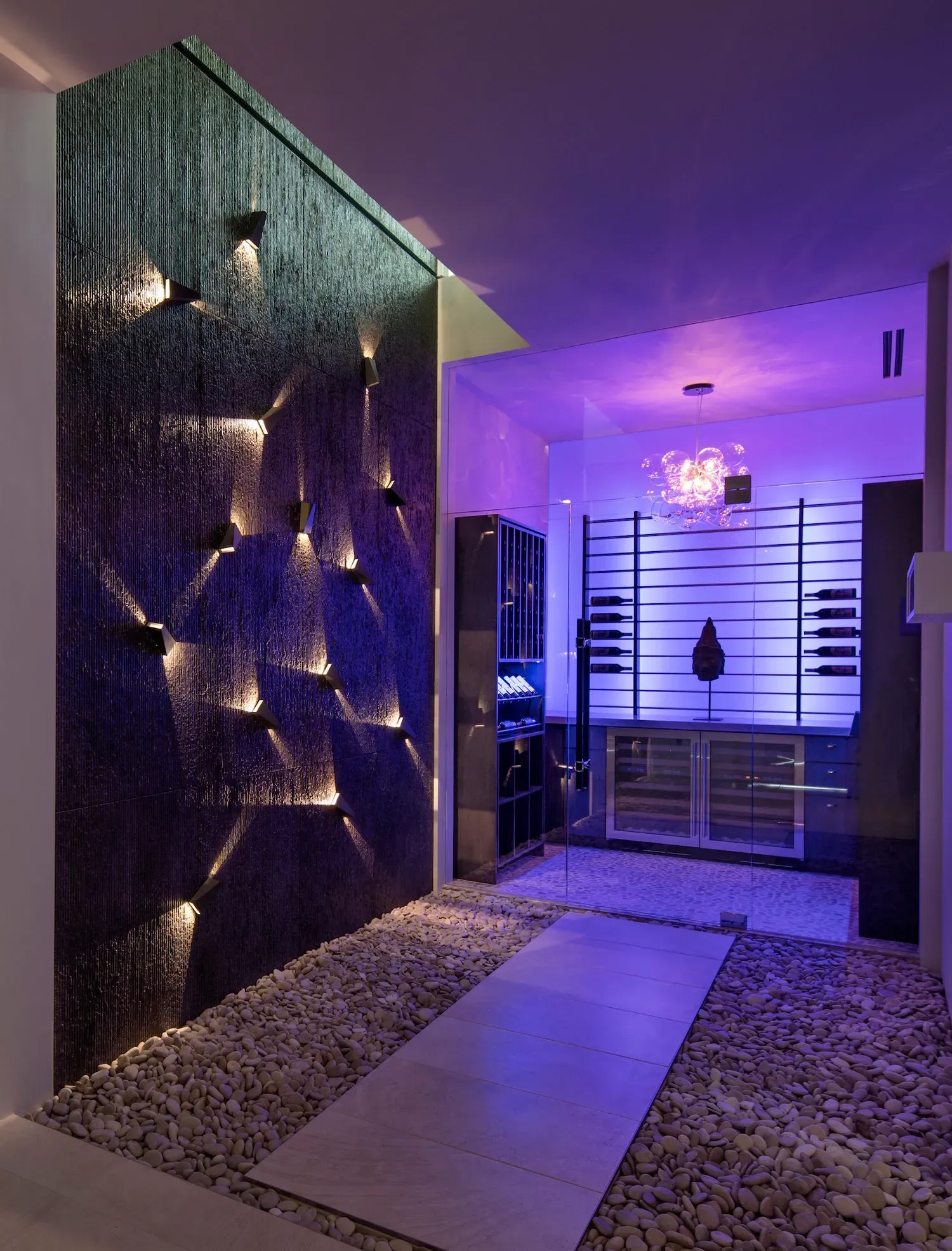 Lutron lighting control panel installed in modern home