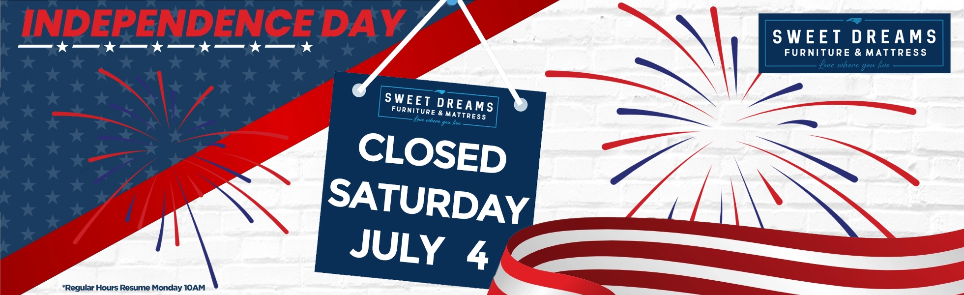 Closed Saturday July 4