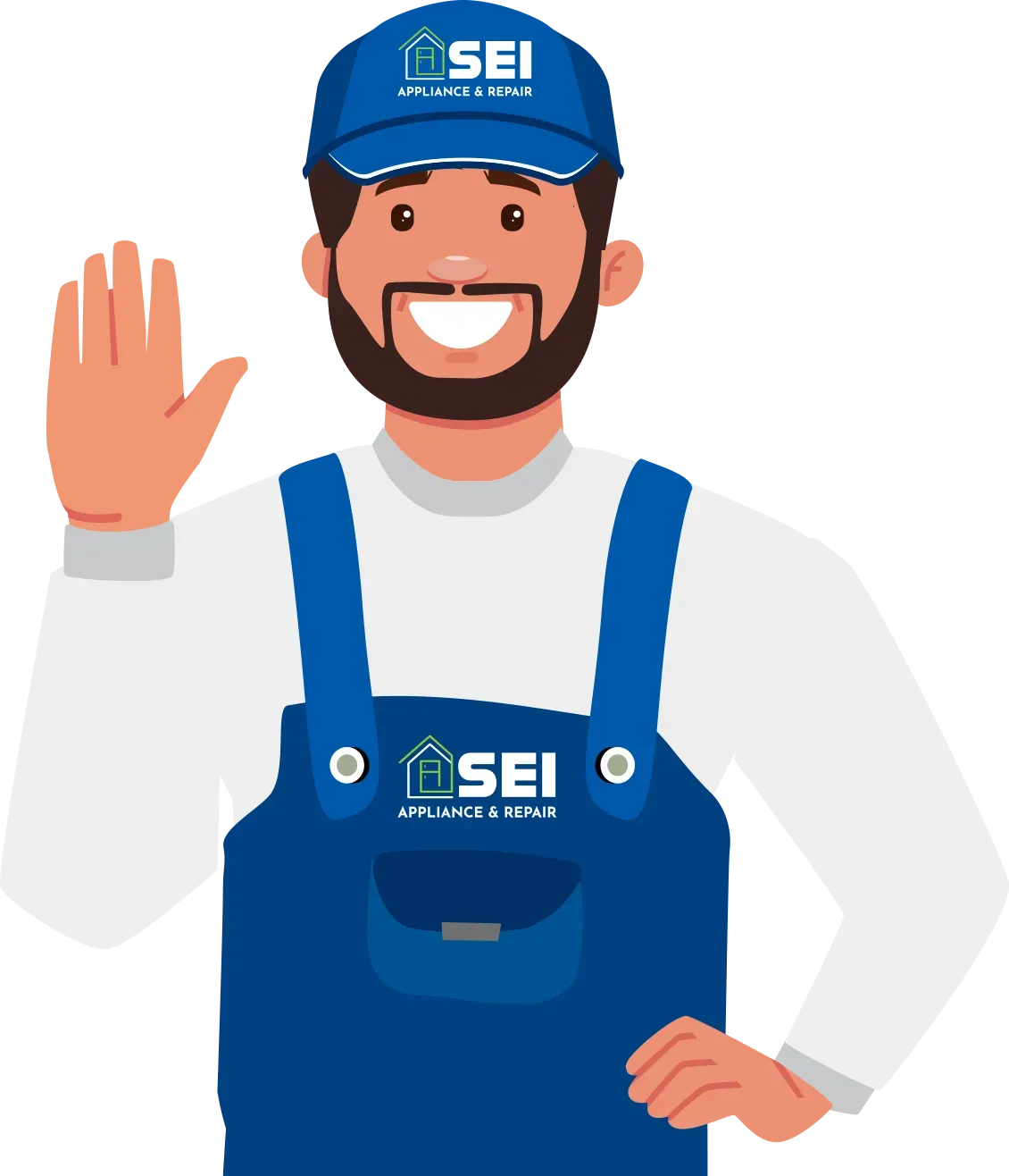 The SEI Appliance Mascot waving to welcome you.