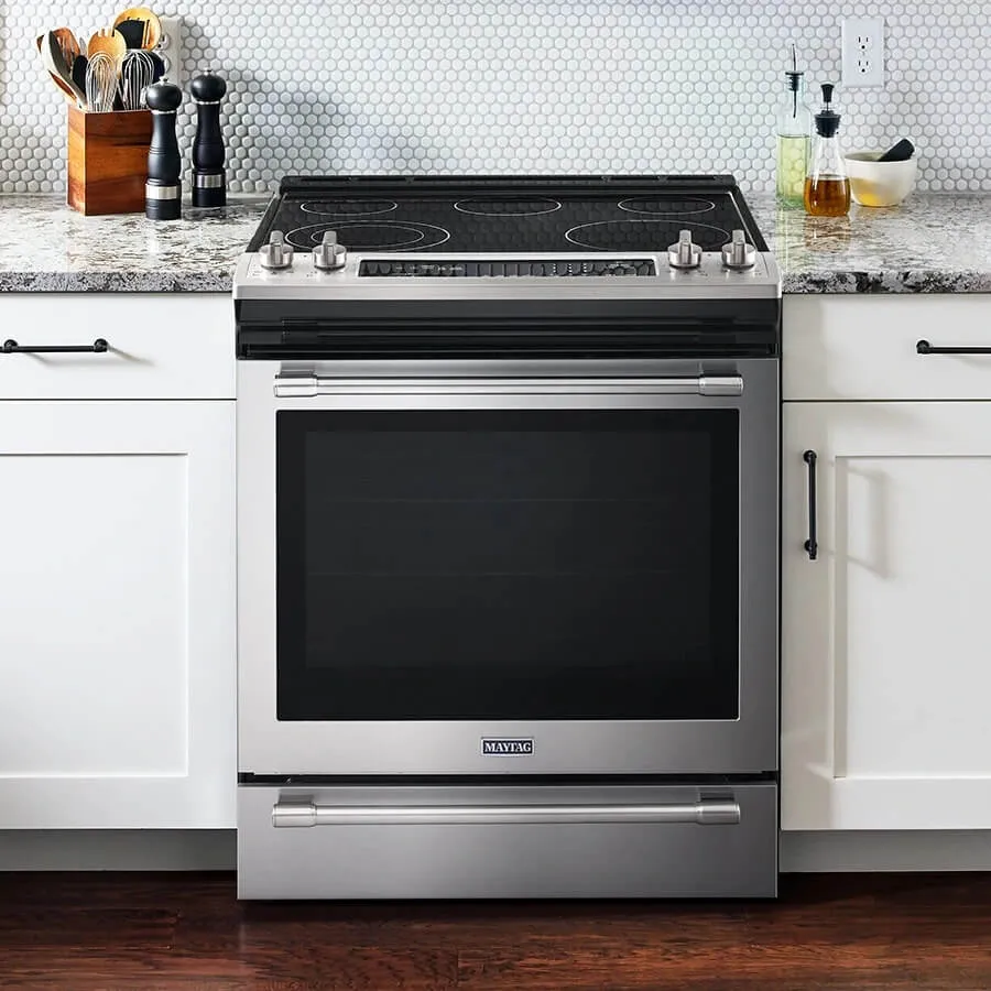 Stove and oven in cooking area