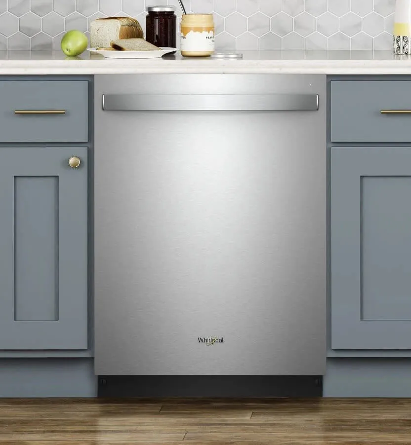 Dishwasher built into kitchen cabinetry