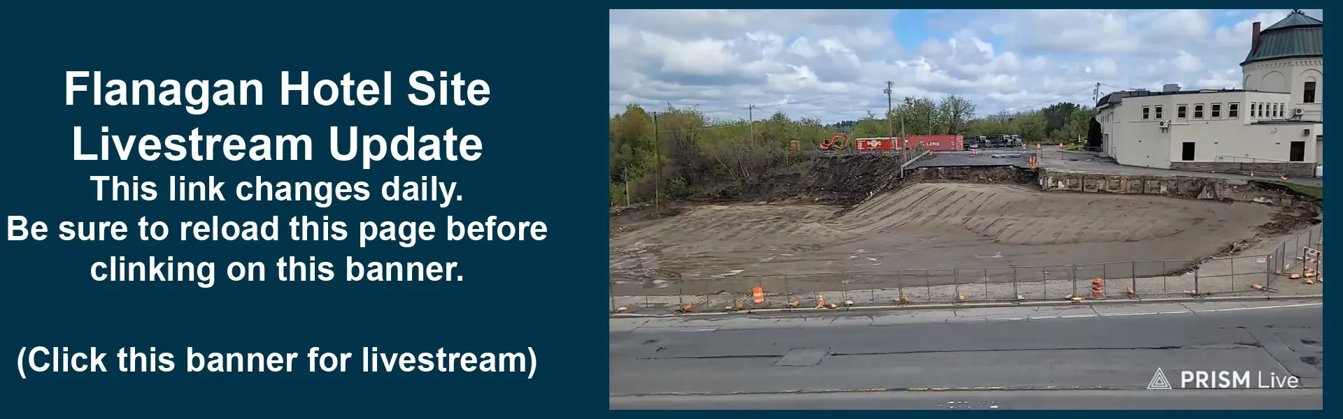 Update Livestream from the Flanagan Hotel Demolition Site