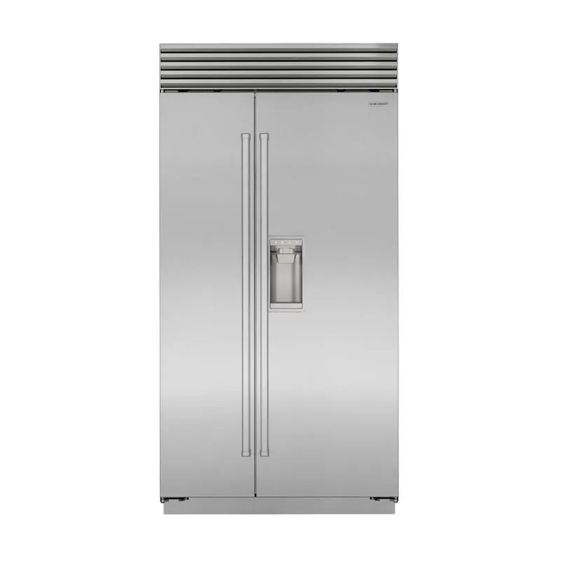 sub zero 42 classic side by side refrigerator/ freezer with dispenser