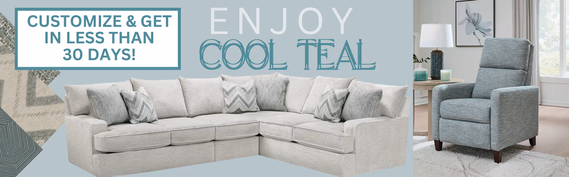 Cool Teal England Banner