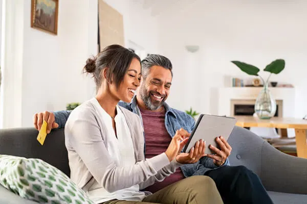 Customers reviewing financing options while shopping from home