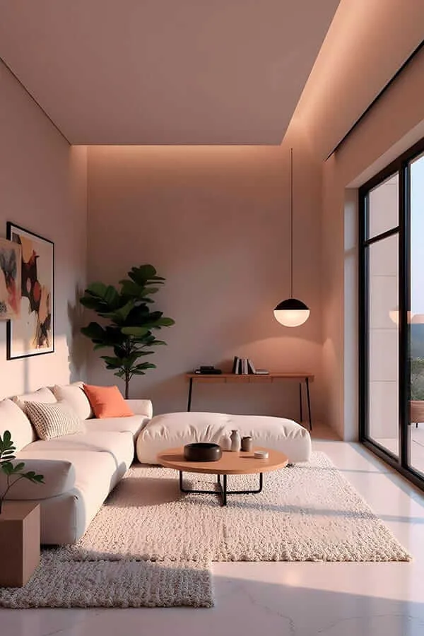Room visualizer showing flooring options inside a furnished space