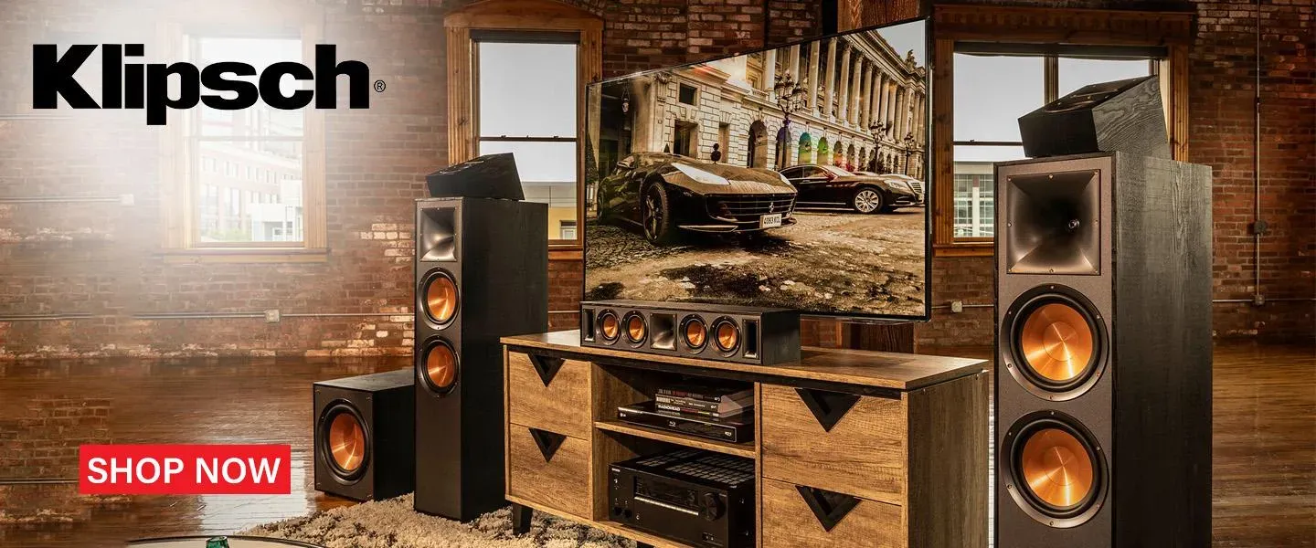 Klipsch Banner Image. Shop Now