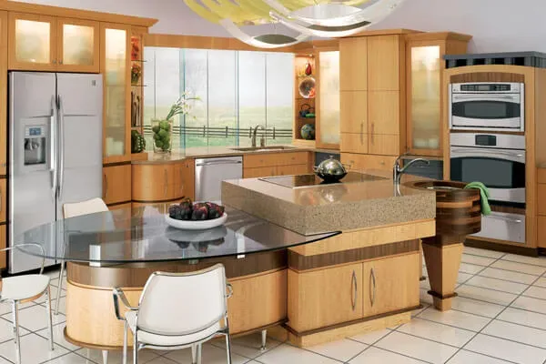 Home appliances displayed in a modern kitchen setting