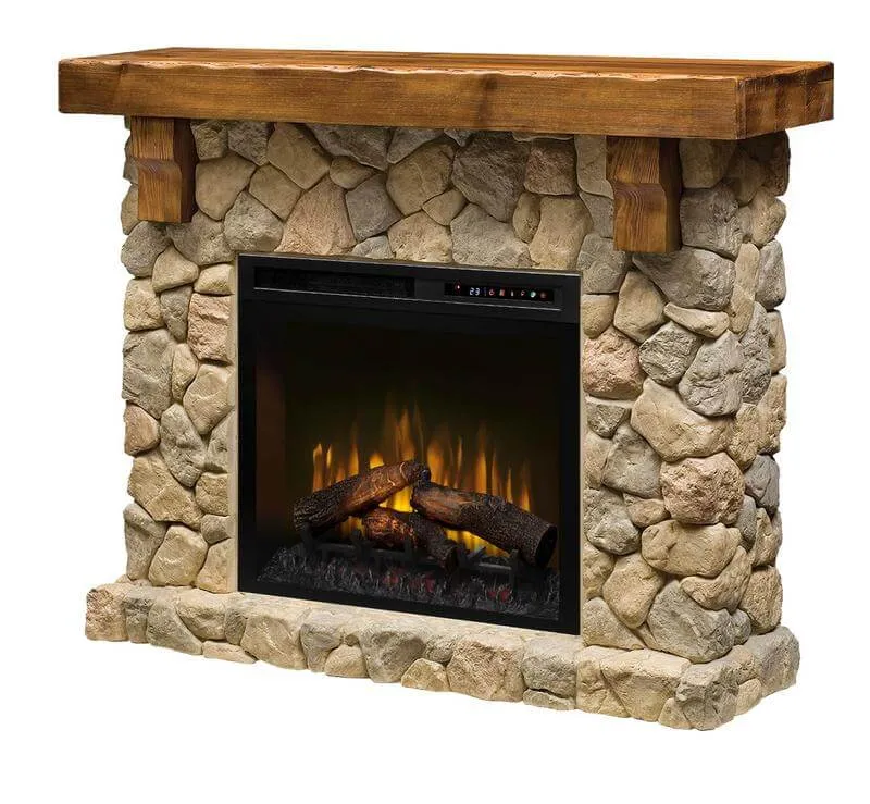 Fieldstone Mantel Electric Fireplace