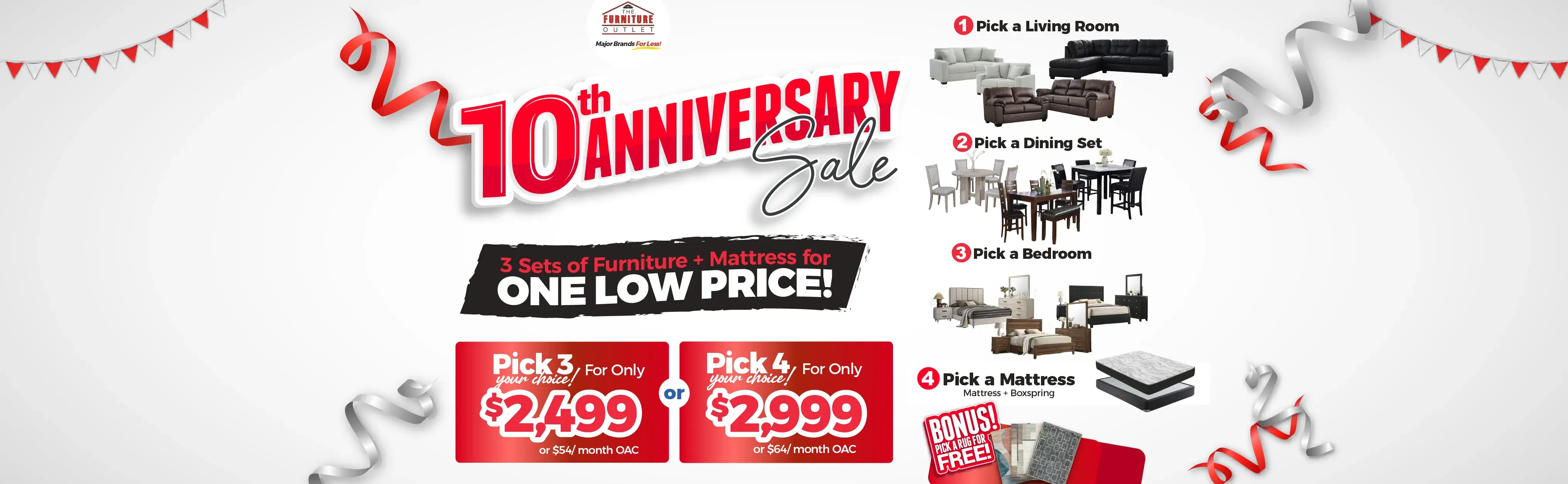 10th Anniversary Pick 3and 4 Sale! - El Paso, TX Furniture
