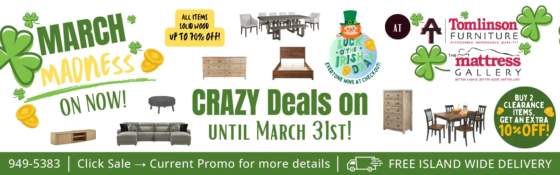 March Madness Crazy Deals at Tomlinson Furniture and The Mattress Gallery